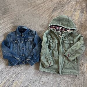 Gap denim Jean jacket genuine kids green utility jacket  barn coat 5
